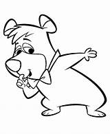 Yogi Bear Coloring Pages Clipart Booboo Boo Cliparts Print Taking Close Look Clip Movie Basket Kids Colouring Something Picnic Yogui sketch template