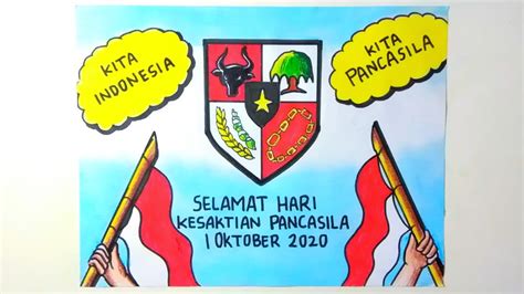 poster tentang pancasila lukisan