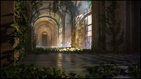 artstation overgrown palace unreal lighting study barry lowndes