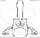 Screwdriver Depressed Mascot Clipart Cartoon Outlined Coloring Vector Thoman Cory Royalty sketch template