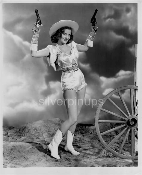 Orig 1945 Martha Vickers Sexy Cowgirl Pin Up Portrait With Guns… “san