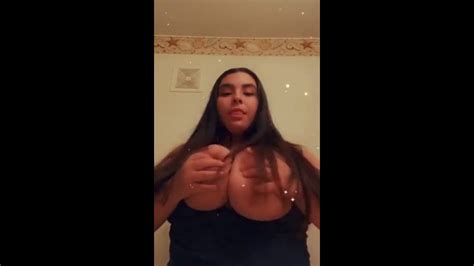 thick busty latina bitch plays with her pussy in the