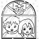 Christmas Coloring Windows Kids Pages sketch template