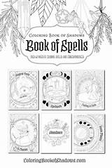 Book Shadows Coloring Pages Spells Wiccan Books Pdf Shadow Choose Board Pagan sketch template