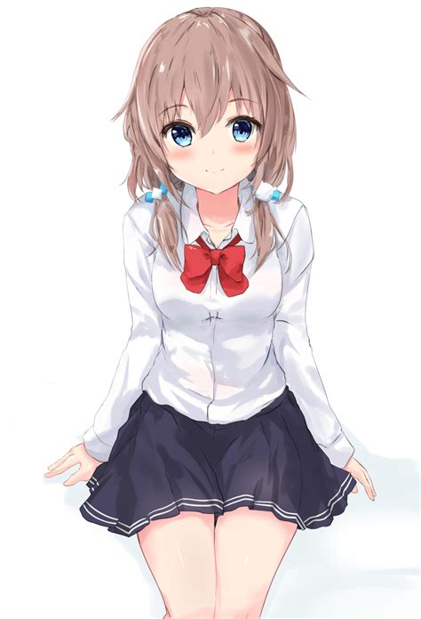 safebooru 1girl absurdres alternate costume bangs black skirt blue