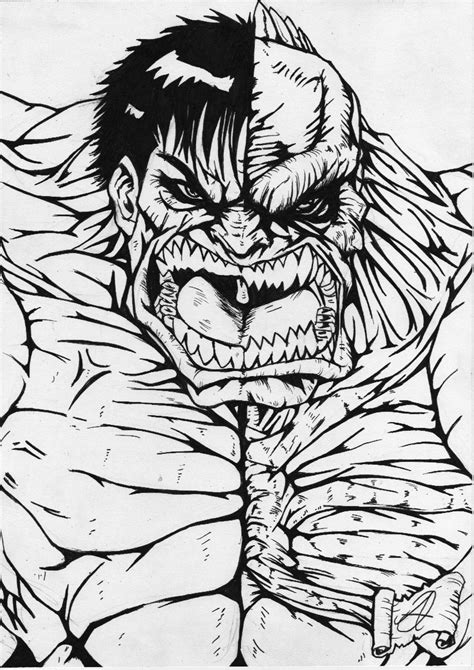 Hulk Abomination Artwork Bw By Darkartistdomain On Deviantart