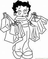 Shopping Coloring Betty Boop Going Pages Getcolorings Printable Getdrawings Cart Color Coloringpages101 sketch template