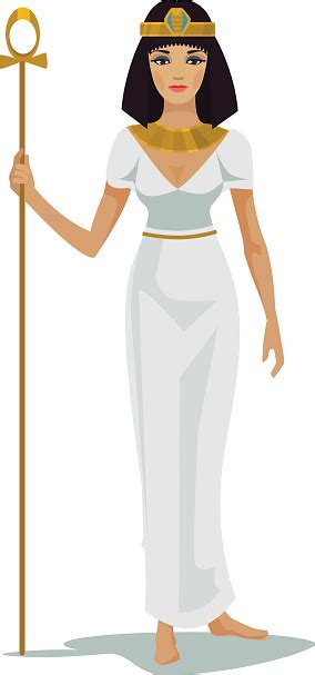 Egypt Queen Cleopatra Vector Flat Illustration Stock