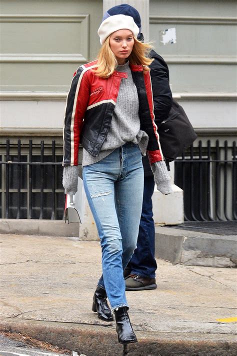 Elsa Hosk Spotted Out In A Cream Colored Hat Black And