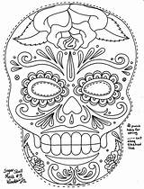 Coloring Dead Pages Skull Sugar sketch template