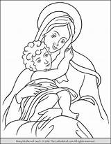 Coloring Mary Mother God Pages Catholic Lady Son Jesus Teresa Color Drawing Ash Wednesday Virgin Printable Guadalupe Printables Holy Kindergarten sketch template