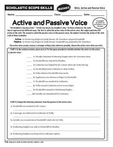 active  passive voice worksheet    grade
