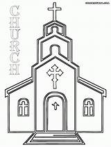 Church Coloring Pages Drawing Simple Catholic Building Cross Altar Printable Methodist Inside Template Drawings Sketch Print Templates Christian Paintingvalley sketch template