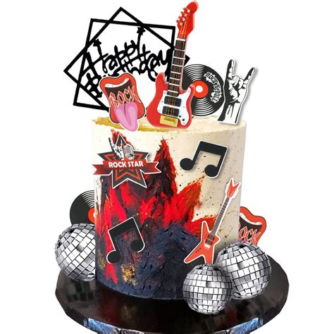buy guitar cake toppers  theme birthday cake toppers electric