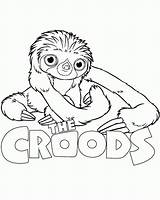 Croods Coloring Pages Belt Sloth Drawing Colouring Dinokids Color Guy Movie Drawings Printable Print Awesome Character Cartoon Kids Site Adult sketch template