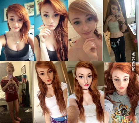 Just A Selfie Collage Of A Gorgeous Redhead I Made 9gag