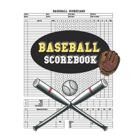 baseball scorebook  pages score record keeper book paperback