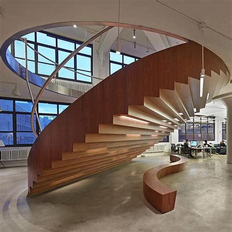 circular shaped staircase  wiedebkennedy  nyc designed  workac