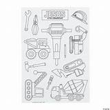 Construction Vbs Sticker Sheets Own Color Coloring sketch template