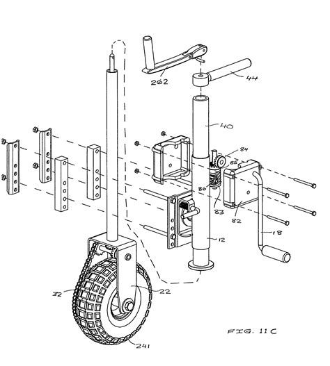 patent  powered maneuverable  retractable trailer jack device google patenten