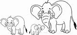 Elephant Family Drawing Coloring Pages Draw Getdrawings sketch template