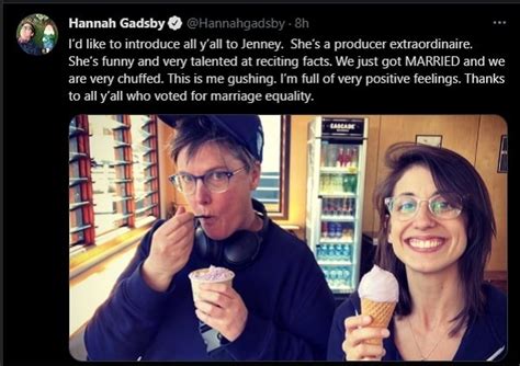 lesbian hannah gadsby is married find out about her wedding and wife