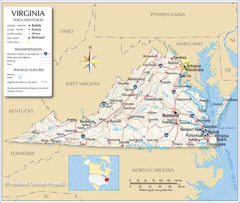 printable virginia state map printable map   united states
