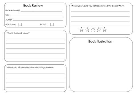 book review template printable printable templates