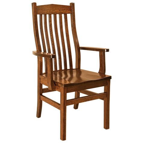 fn woodworking sullivan  arm chair wood seat mueller