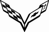 Corvette Logo Vector Clipart Chevrolet Emblem Car Coloring Pages Chevy Flag Drawing Symbol Stingray Bowtie Vette Emblems Flags Clipground Logos sketch template