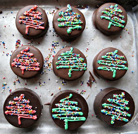 chocolate covered oreos  iced christmas sugar cookies  military