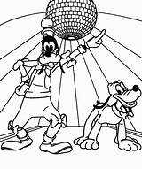 Coloring Pages Goofy Disco Disney Pluto Junior Printable Ball Party Print Kids Popular Color Getdrawings Getcolorings Books Choose Board Coloringhome sketch template