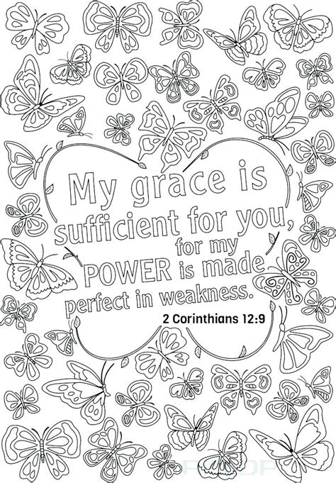 bible verse coloring pages  grace  sufficient    printable coloring pages