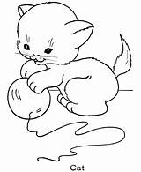 Cat Coloring Pages Clipart Cute Chubby Splat Playing Play Printable Cliparts Kitty Animal Clip Ball Color String Little Chat Library sketch template