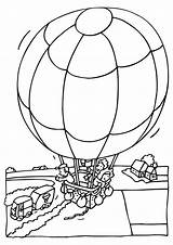 Air Hot Coloring Balloon Pages Printable Kids Balloons Colouring Cartoon sketch template