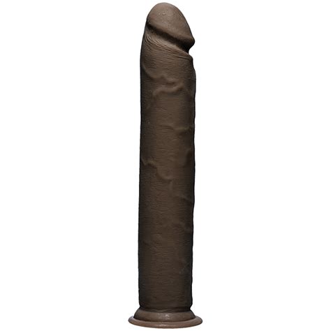 The D Realistic D 12 Inches Chocolate Brown Dildo On