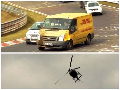 dhl van  helicopter   lapping  nurburgring autoevolution