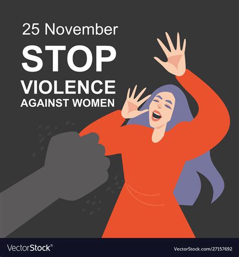 Stop Violence Against Women Symbolic Image Vector Image