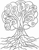 Tree Coloring Life Pages Spiral Drawing Adult Colouring Line Hamsa Printable Color Getdrawings Getcolorings Draw Mandala Trees Choose Board sketch template