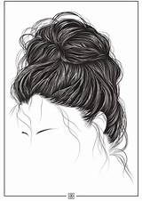 Bun Drawing Messy Draw Cute Hair Drawings Favim Paintingvalley sketch template