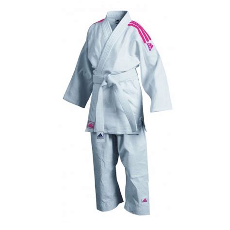 judopak adidas voor beginners kinderen  wit roze adijwp