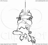 Hung Upside Outline Illustration Cartoon Down Man Straitjacket Royalty Clipart Vector Toonaday sketch template