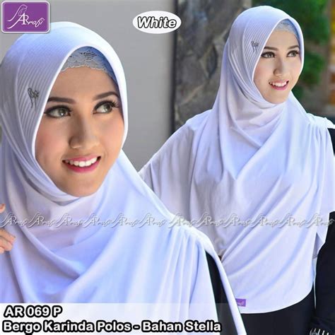 jilbab bergo warna putih hijab casual