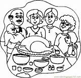 Thanksgiving Dinner Coloring Pages Color Family Printable Coloringpages101 sketch template