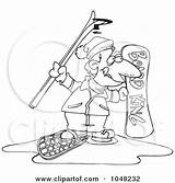 Snow Clipart Guy Sport Cartoon Outline Royalty Rf Toonaday Illustration Clip Snowshoes Shoes Snowshoe Illustrations Clipartof sketch template
