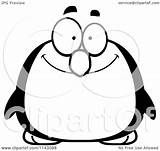 Chubby Penguin Smiling Clipart Cartoon Surprised Cory Thoman Outlined Coloring Vector Royalty Clipartof sketch template