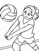 Coloring Sports Pages Kids Sport Printable Print Children Volleyball Kleurplaten Ball Athlete Playing sketch template