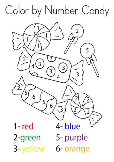 printable color  number worksheets  kindergarten