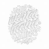Depression Matters Phrase Typography Drawn sketch template