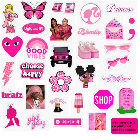 glitter pink stickers   stickers packs cute pink peachy